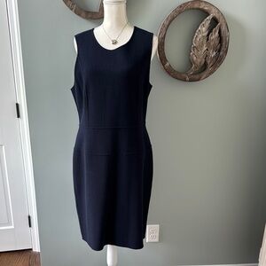 Armani Collezioni Blue Sleeveless Sheath Dress. Size 14